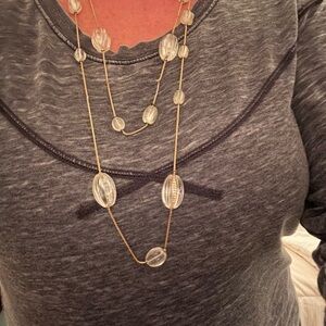 Vintage Anne Klein Couture Gold and Lucid Beaded Necklace